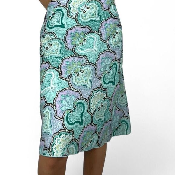 byer california Dresses & Skirts - American Vintage Byer California Women's Blue and Brown Paisley Skirt - M